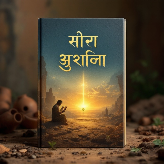 The cover features Jeremiah as the central figure, depicted in a solemn pose, kneeling in prayer with a scroll in his hand. In the background, broken pottery and ruins fade into the darkness on the left side, symbolizing divine judgment, while on the right side, a ray of soft golden light breaks through revealing a small, flourishing plant against a serene horizon, symbolizing renewal and restoration. Earthy tones including rich deep reds and browns dominate, transitioning into light blues and greens as the composition moves from the left to the right. The background has a textured, parchment-paper effect to give a sense of antiquity and reverence.