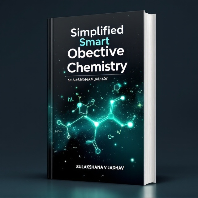 The cover prominently features a molecular chemical structure (e.g., a hexagonal benzene ring or a larger molecular formula), subtly glowing in vibrant shades of teal and green, over a dark, gradient black-to-navy-blue background. A light, ethereal mist effect surrounds the structure, with faint chemical equations and atomic particles delicately scattered like constellations across the cover.