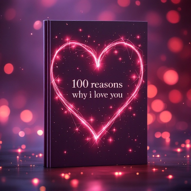 A heart-shaped constellation made of intertwined glowing strings of light in soft pink and red tones, set against a soothing gradient background of twilight purple and blush hues. Small sparkles and subtle bokeh effects create a dreamy atmosphere, reinforcing the romantic theme.