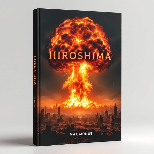 A fiery-hued cover showcasing a gigantic mushroom cloud of fire at the center, glowing in vivid oranges, reds, and yellows. The background transitions from black at the edges to charcoal gray smoke swirling around the mushroom cloud. Silhouetted faintly in the foreground is a desolate cityscape, broken buildings and debris scattered beneath the monstrous explosion. The scene gives off a dramatic sense of destruction and chaos.