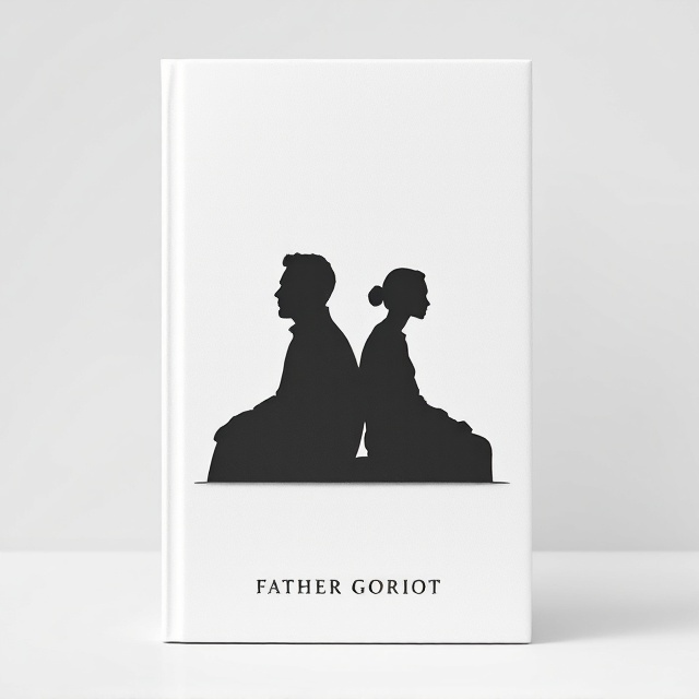A minimal black silhouette of a man (the father) seated on the left, gently leaning forward. Across from him, on the right, is the silhouette of a young woman (the daughter) sitting slightly back in a subtle, reflective pose. Both figures are separated by soft negative space, evoking a sense of distance yet emotional connection. Their heads are slightly tilted toward each other, emphasizing a silent, unspoken bond. The figures are placed centrally, with the black/dark gray silhouettes standing starkly against the clean white background.