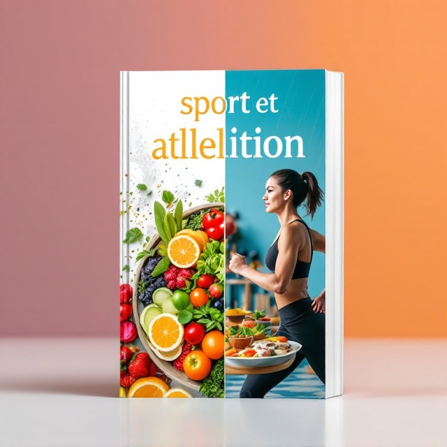 A vibrant cover featuring a close-up, dynamic shot of healthy, colorful meals and an athlete mid-action (e.g., running or lifting weights) on a split screen. The background shows dynamic streaks of energetic colors such as green, orange, and blue to emphasize vitality. A white border frames the composition, giving it a clean, professional finish.