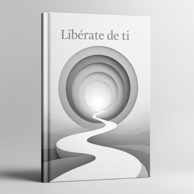 The cover features a central silhouette of a human figure made from overlapping concentric circles, suggesting introspection and layers of self-awareness. The circles are in shades of gray and white, giving depth and a sense of peeling back to one's core. The background is a light gray with subtle gradients, providing a calm and serene backdrop. A winding path in the background trails off into a bright horizon, symbolizing the journey toward self-discovery and purpose.
