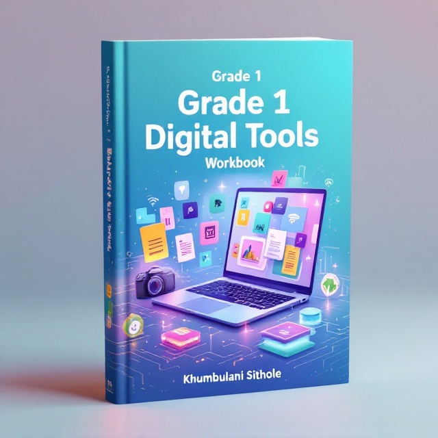 A vibrant cover featuring a sleek illustration of a modern laptop and a camera placed side-by-side, surrounded by colorful digital icons symbolizing various tools such as document files, Wi-Fi signals, and editing software. The background is a gradient of light blue to turquoise, evoking feelings of optimism and happiness. A subtle glow effect is added to the icons and devices for a tech-inspired ambiance. Beneath the imagery, faint circuit board patterns fade into the corners to reinforce the technology theme.