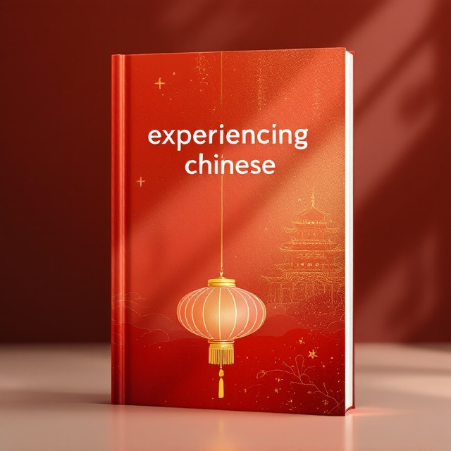 An abstract yet minimal design showcasing a subtle gradient blend of red and gold tones to represent traditional Chinese culture with a modern touch. Superimposed on this is an artistic visualization of a stylized Chinese lantern. Behind the lantern, there is a faint watermark of a pagoda or Chinese calligraphy running diagonally. The overall tone remains clean and uncluttered, evoking an atmospheric, academic, and professional impression associated with exams.