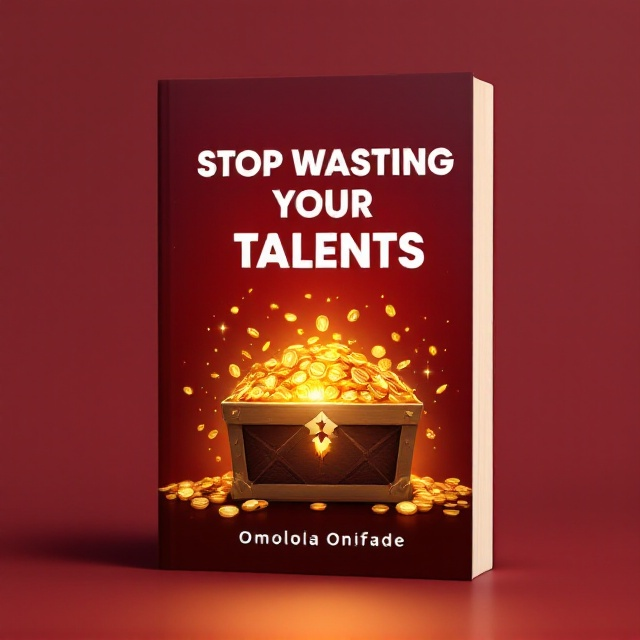A radiant, half-open treasure box is positioned at the center of the cover, overflowing with shimmering gold coins that catch the light in a way that invokes a sense of wealth and potential. The background is a deep maroon color, providing a rich backdrop that enhances the gold hues of the coins. Gentle glows and light flares around the treasure box suggest a magical, promising transformation.