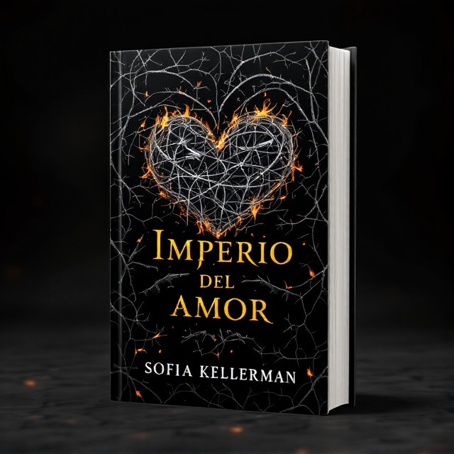 The cover features a large, dark heart entwined with thorny vines in the center, emphasized by bursts of flames licking the edges. Pistols are subtly integrated into the vine design, giving the appearance of being entangled within the branches. The background is a gradient of deep black overshadowed by shadows of twisted branches.