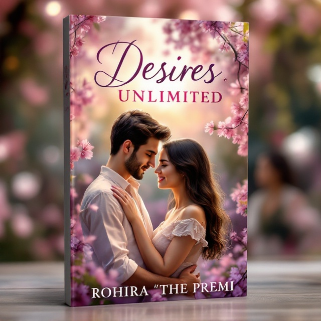 A young beautiful couple is centered on the cover, standing in front of a subtly blurred romantic garden setting. The male partner gently holds the female partner, both with soft smiles and locked eyes, exuding intimacy and connection. In the background, slightly to the right, a girl gazes at the couple with a subtle expression of envy. The color palette consists of soft pinks, purples, and warm pastels, enhancing the romantic mood.