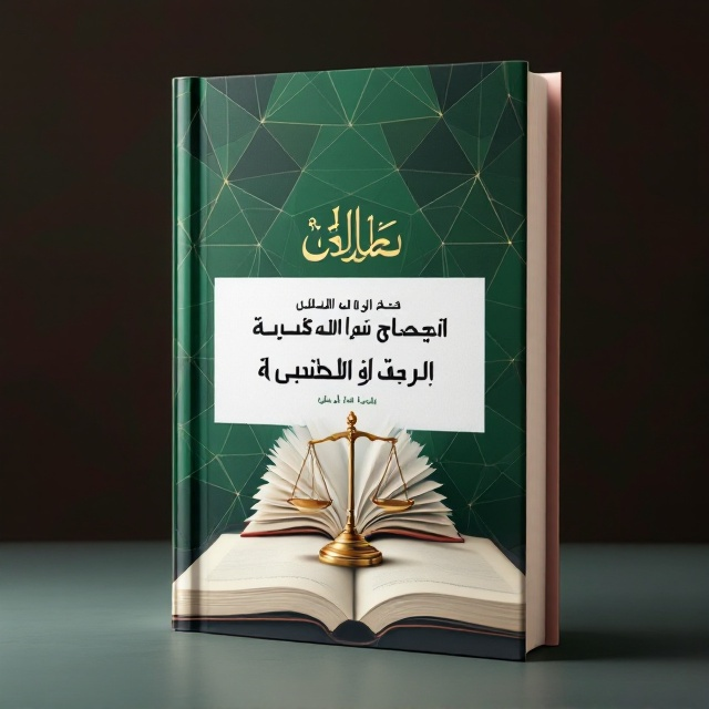 The cover features a prominent image of a classic legal book open to the left-hand side, and a golden scales of justice logo in the foreground. The background consists of interconnecting geometric shapes in shades of green and red, creating a modern and dynamic feel.