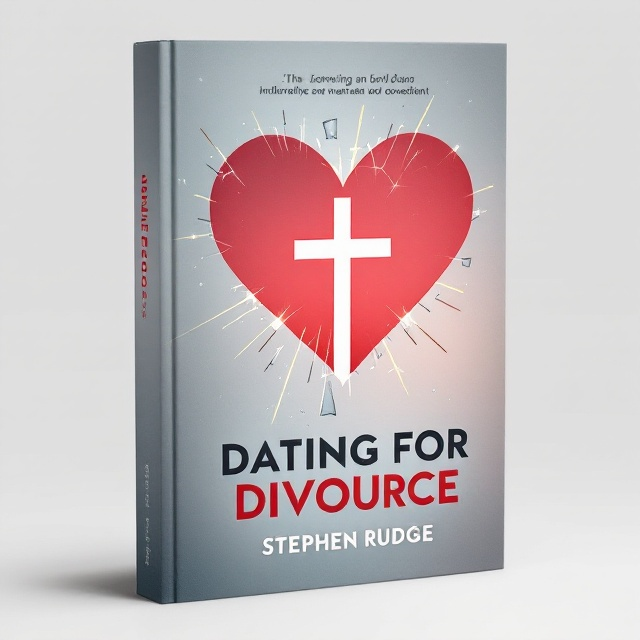 A large, minimalistic heart symbol takes center stage on the cover, rendered in a soft gradient of red and pink. The heart has a bold, white cross in the middle, symbolizing Christian values. The background fades from a somber gray at the bottom (representing challenges and insecurity) to a hopeful light blue at the top (symbolizing the promise of love and resolution). Broken pieces of glass subtly frame the heart to signify the struggles of relationships, while faint golden rays emanate from the heart to symbolize hope and divine guidance.