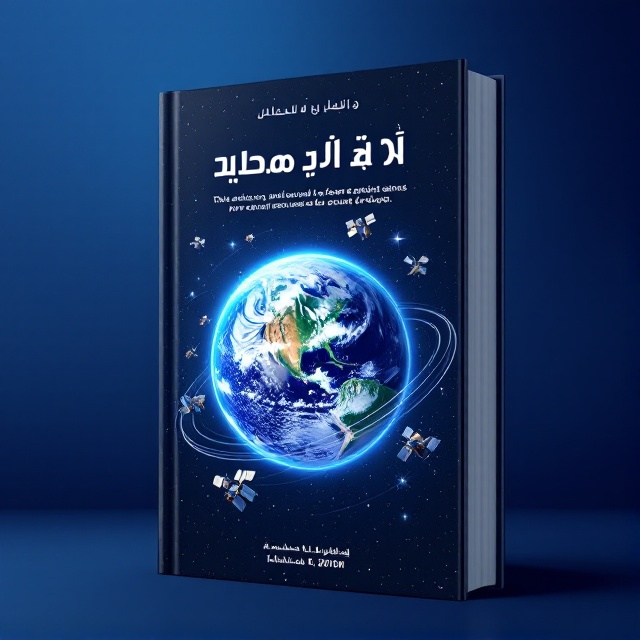The cover features a large image of Earth taken from space, emphasizing blues and whites. Several satellites are depicted orbiting around the Earth, showcasing their applications. There are subtle lines and grids to indicate data and analysis around the globe.