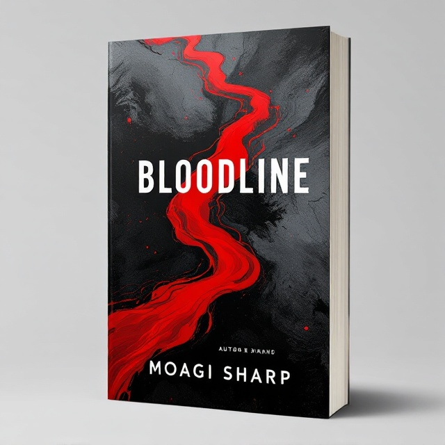 The cover features a large, bold depiction of a blood-red river flowing across an abstract, textured background in deep blacks and grays. The river twists gracefully, drawing the viewer's eye from the top to the bottom. The edges of the river blend seamlessly into the background, suggesting the interconnectedness of lineage and spilling blood.