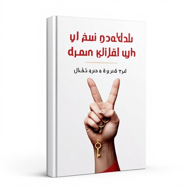 A white background with a dominant red stripe running diagonally from the top left to the bottom right. In the center, a prominent hand gesture forming a victory sign, with the fingers gripping a golden key. The key is detailed with intricate patterns symbolizing complexity and value. The book title is positioned above the hand.