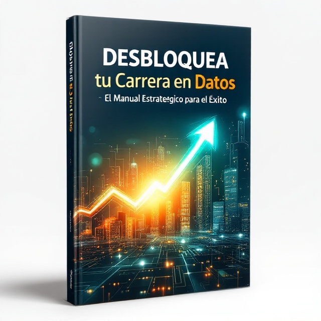 The cover features a dynamic upward-moving arrow, symbolizing growth and progress, set against a modern cityscape with shimmering lights representing data and a sunrise symbolizing hope. The color palette includes shades of blue, green, and orange to evoke inspiration and empowerment.