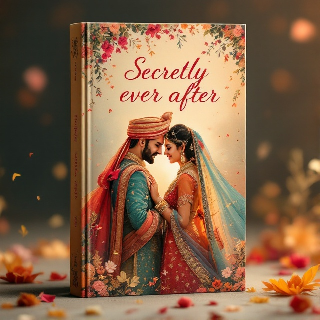 The cover features an artistic and aesthetic depiction of four couples immersed in a lively traditional celebration, adorned with vivid desi elements such as swirling lehengas, colorful dupattas, and a modern twist with subtle touches of sophistication like delicate jewelry and contemporary hairstyles. The background is a blend of soft, warm hues evoking a serene and romantic ambiance.