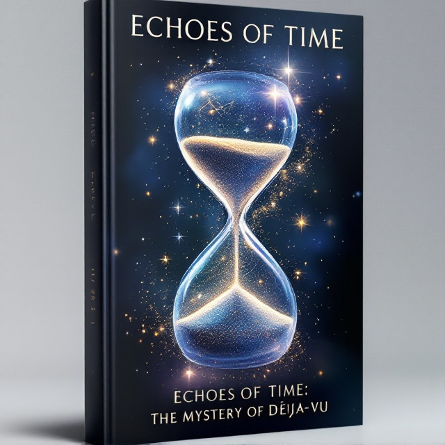 A surreal and dreamlike image dominates—a translucent hourglass suspended mid-air in a star-filled void. The sand in the hourglass consists of galaxies and constellations, with some spilling out into an ephemeral spiral that blends into the background. Around the hourglass, faint outlines of human faces in reflection suggest layers of timelines or dimensions. The color scheme is a blend of deep indigo, silver, and faint hues of violet and gold.