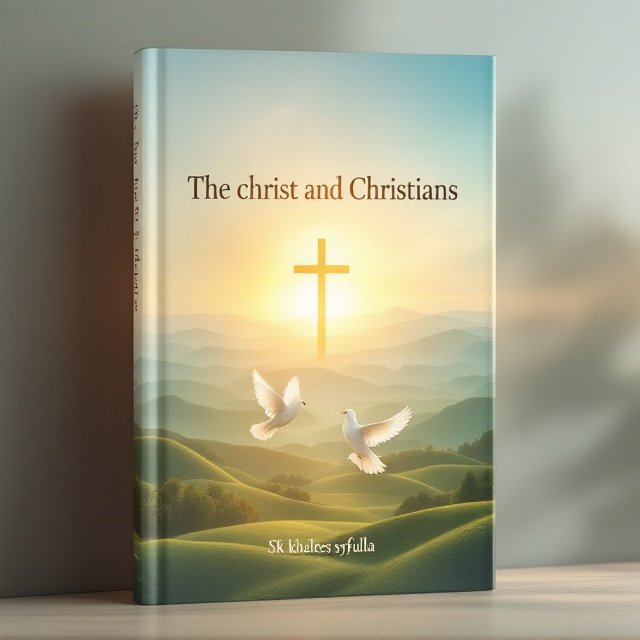 A serene landscape depicting a soft sunrise over rolling hills, with a gentle, ethereal light illuminating the scene. In the foreground, a pair of doves are in mid-flight, symbolizing peace and spiritual freedom. The background illustrates a faint silhouette of a cross, subtly connecting to the Christian theme. A warm, harmonious color palette featuring soft blues, greens, and golden hues is used to evoke feelings of calm and spirituality.