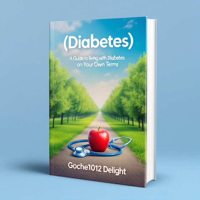 The cover features a serene landscape with a pathway lined by vibrant green trees on either side, suggesting a journey towards a healthier lifestyle. In the middle foreground, a stethoscope wraps around an apple, symbolizing health and medical guidance. The background subtly fades to a calming sky blue gradient, enhancing the tranquil theme.