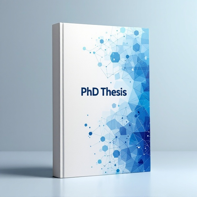 A clean, minimalistic cover featuring an abstract geometric pattern resembling molecules or electrons, symbolizing scientific research. The background is primarily white, with shades of blue creating a sense of depth and innovation. A subtle gradient is used to give it a modern and sleek look.