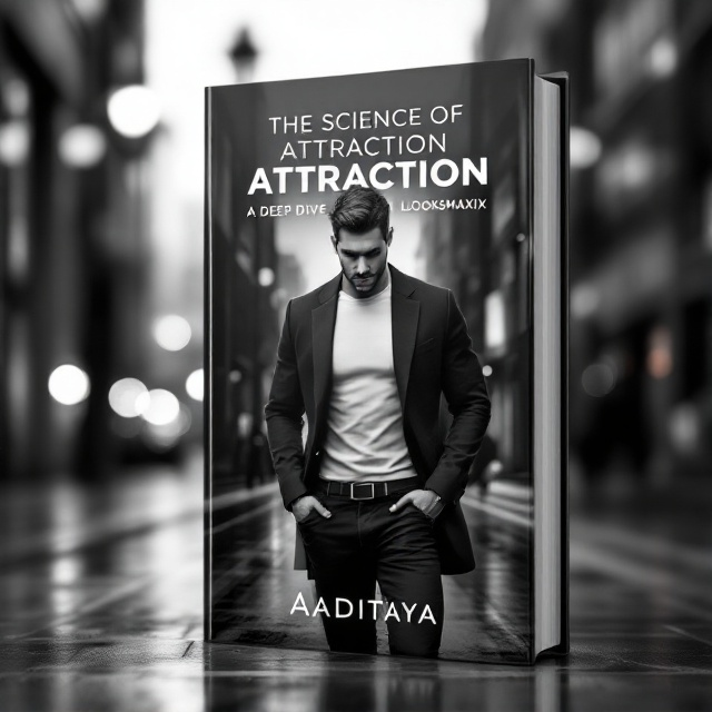 A tall, handsome man with chiseled features confidently walking forward in a minimalist black and white cityscape. His figure is centrally positioned, creating a balance between modern elegance and sophistication. The background features abstract elements, like blurred lights and shadows, suggesting a vibrant, urban lifestyle.