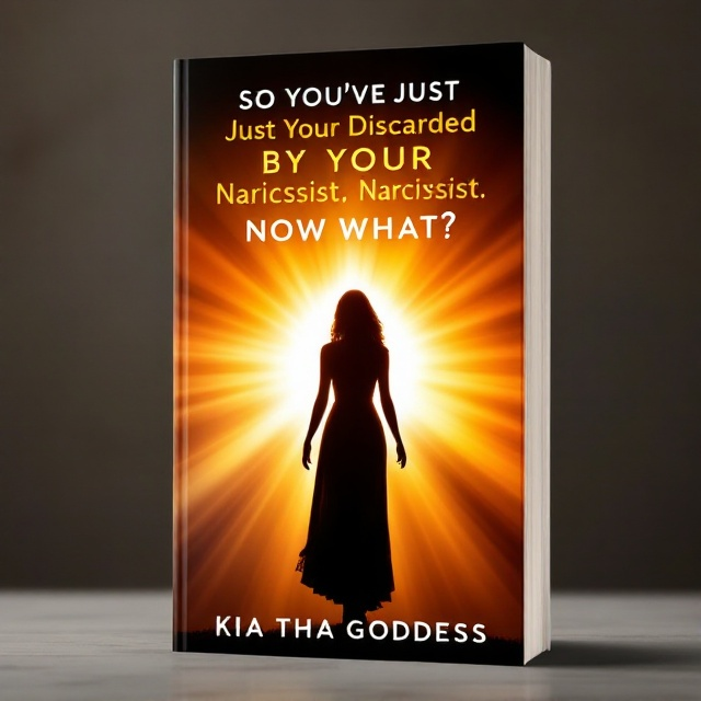 A powerful silhouette of a woman standing tall against a radiant sunrise, symbolizing newfound strength and empowerment. The silhouette is central, with beams of light extending outward, evoking a sense of courage and affirmation. The background fades from dark to light, reinforcing the journey from despair to hope.