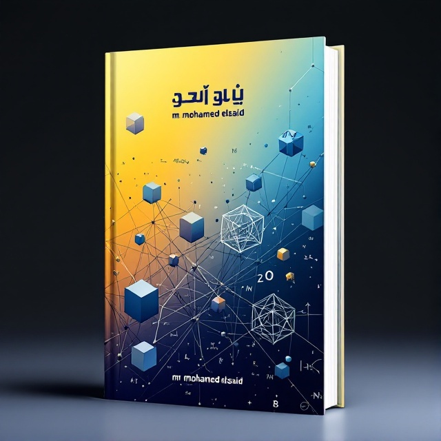 A dynamic cover featuring interconnected geometric shapes, including cubes and spheres, intertwined with mathematical symbols and equations. A gradient background transitions from a bright yellow to a deep blue, giving an illusion of depth. The geometric shapes and lines are positioned diagonally across the cover to convey motion and progress in scientific exploration.