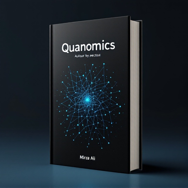 The cover features a minimalist design using geometric elements such as dots, lines, and curves, forming a network-like pattern. This pattern subtly alludes to economic and political systems, with a cool blue palette dominating the cover. The backdrop remains mostly black and white, adding an academic and authoritative tone, with hints of green suggesting growth and theoretical depth.