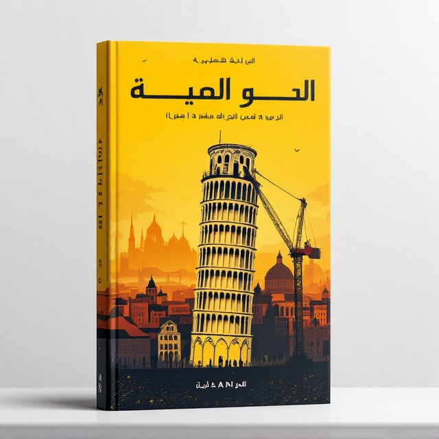 A dynamic scene featuring the Leaning Tower of Pisa, delicately held up by a crane with supportive piles visible. In the background, an array of iconic buildings and bridges is silhouetted against a vibrant yellow sky to convey an overarching theme of structural integrity and historical significance.