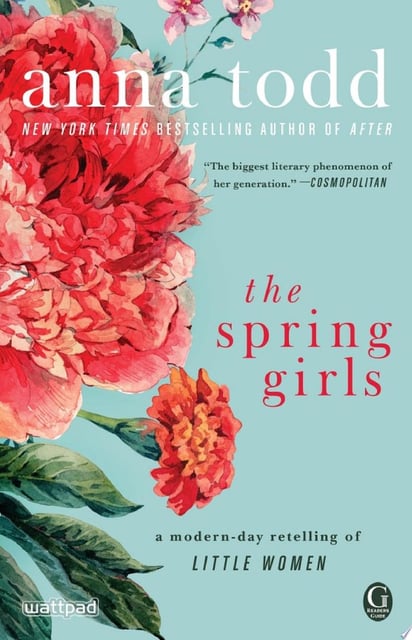 The cover features a large, vibrant peony against a soft teal background, with smaller blooms adding depth. The floral elements are artfully arranged to frame the title and author's name.