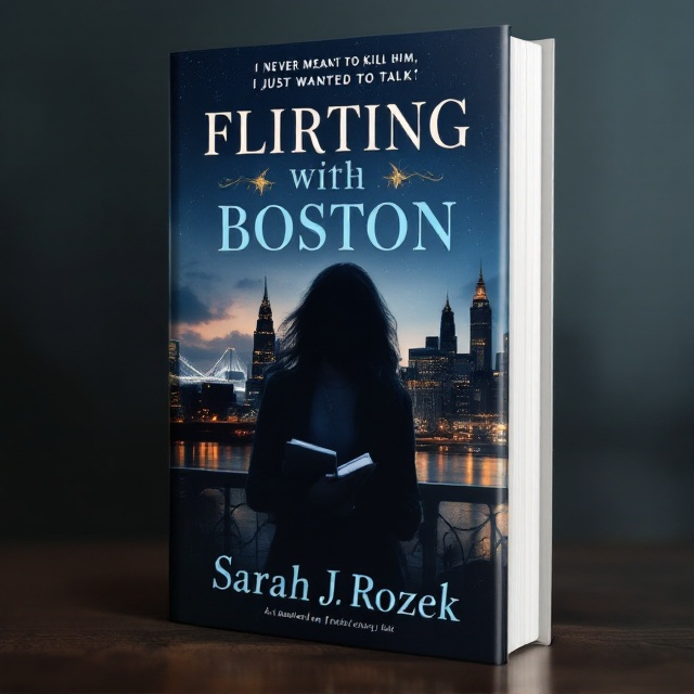 The cover features a silhouetted view of the Boston skyline at night, with iconic landmarks like the Massachusetts State House and the Zakim Bridge subtly illuminated by warm, mysterious lighting. In the foreground, a shadowy figure of a woman, her face slightly obscured, is holding a notebook, hinting at her role as a reporter. The overall scene is framed with a touch of fog, adding to the suspenseful atmosphere.