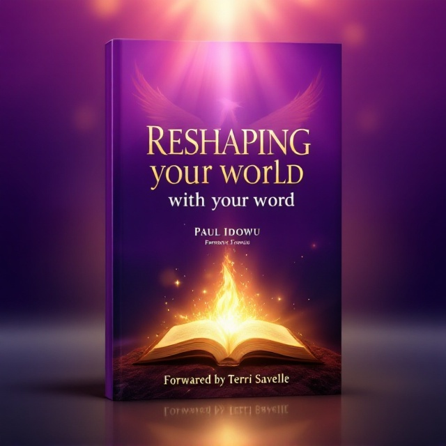A phoenix rising from ashes forms the centerpiece of the cover, symbolizing transformation and renewal. The background is a gradient of deep purple transitioning into vibrant gold, representing power and enlightenment. The lower portion of the cover showcases soft, radiant beams emanating upward, creating a glowing effect. The title is prominently displayed in the upper middle section, with a striking and clean design. A subtle open book outline adds a self-help touch, connected seamlessly to the gradient background.