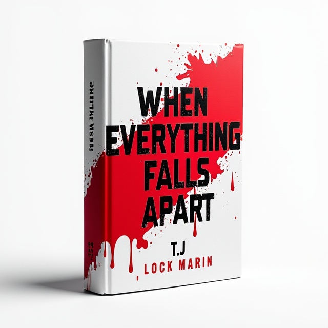 The cover features a stark white background with a dramatic splash of red blood splattered diagonally across the front, creating a sense of urgency and chaos. The contrast between the white and red draws immediate attention and conveys a visceral, thrilling emotion.