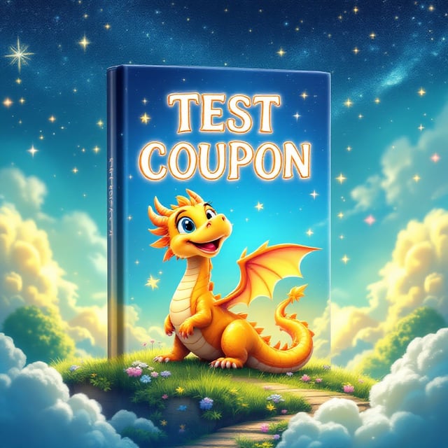 A joyful dragon with a playful expression, swirling around in a sky of vivid colors, with sparkling stars and a whimsical castle in the background. Bright colors such as golden yellows, lively greens, and shimmering blues dominate the scene, creating a sense of wonder and excitement.