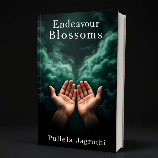 A pair of hands is reaching for each other at the center of the cover. The hands are enveloped by swirling dusky green clouds, allowing only the palms to emerge. The background is a deep black, enhancing the dramatic contrast and focus on the hands.