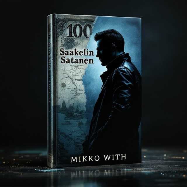 A mysterious silhouette of a man wearing a leather jacket, facing sideways, dominates the right side of the cover. On the left, an intricately designed treasure map is faintly visible, serving as a backdrop. An artistic depiction of a 100 Euro bill, subtly torn and blended into the map, appears as a border between the man and the map. The background is a gradient of dark and moody blues, transitioning to deep blacks, evoking a sense of intrigue and law-breaking suspense.