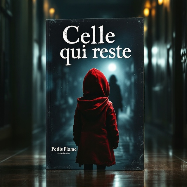 The cover features a dimly lit hallway with an ominous atmosphere. At the foreground, a small silhouette of a girl with her back turned to the viewer, wearing a striking red hooded jacket. She stands just at the edge of the doorway, peering into the uncertainty beyond. Shadows play around her, enhancing the air of suspense. The background is a blurred mix of indistinct shapes, suggesting danger and intrigue lurking ahead.