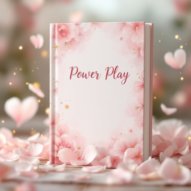 A serene background of blurred pink and white florals with a watercolor effect gracefully covers the canvas. Floating petals are scattered artistically across the scene, accompanied by subtle gold sparkles that imbue the cover with a magical and ethereal aura. Centrally placed, amidst this dreamlike floral tapestry, is a delicately drawn diamond ring, symbolizing love and commitment.