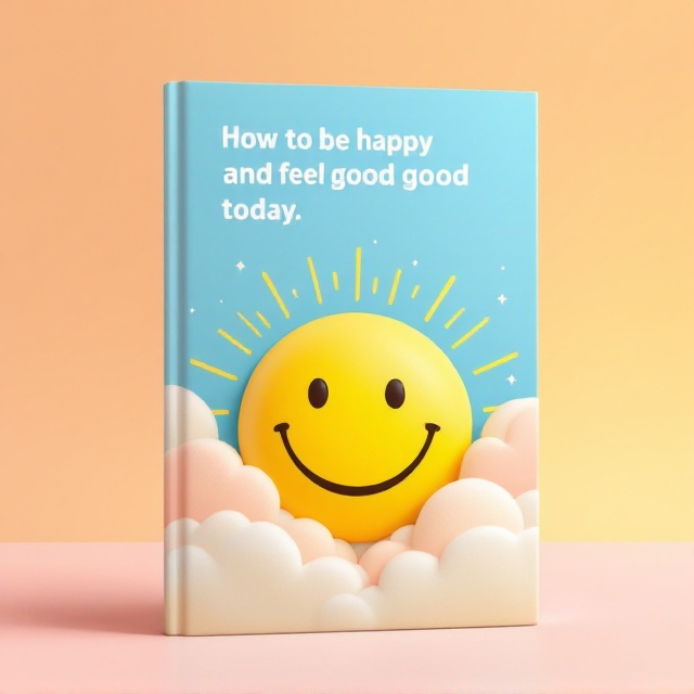 A large, cheerful yellow smiley face occupies the center of the cover, radiating rays of sunshine outward. The background features a soft gradient of sky blue transitioning into a light, pastel pink at the bottom. Small, subtle clouds are scattered in the background to evoke a calm, pleasant day.