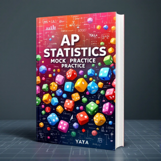 A vibrant cover featuring an array of multicolored rolling dice in motion, scattered across a background adorned with intricate math formulas and equations. The elements create a dynamic and visually striking impression, capturing the essence of statistics and probability. The background has a touch of digital grid patterns accentuating the logical aspect of the subject.