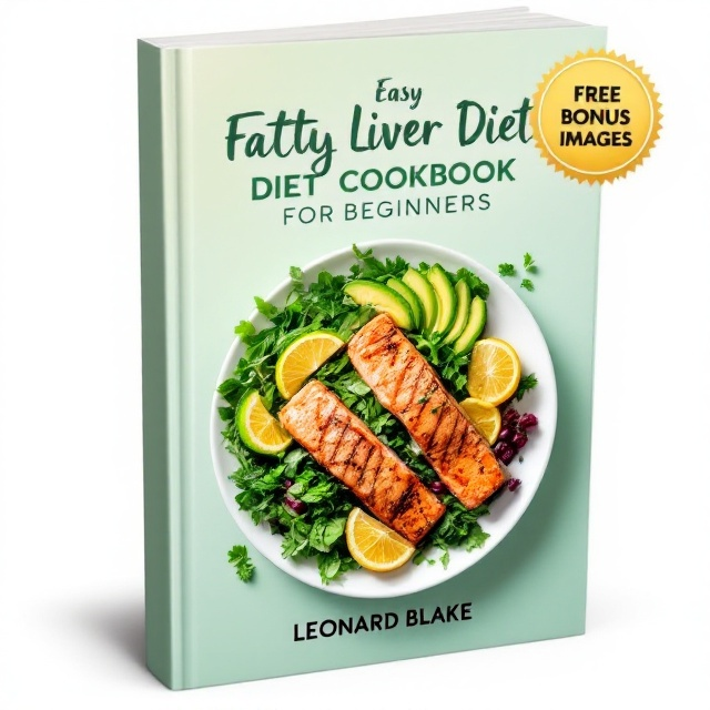 The cover features a soft green gradient as its background, subtly transitioning from a lighter hue at the top to a slightly darker shade at the bottom. In the center, a top-down view of a beautifully arranged fresh and healthy meal is presented grilled salmon, leafy greens, avocado slices, and lemon wedges elegantly placed on a pristine white plate. The overall composition exudes freshness and health, with soft natural lighting that highlights the vibrancy of the food's colors. A gold or soft green outlined badge is positioned in the top right corner, announcing ‘Free Bonus Images.’.