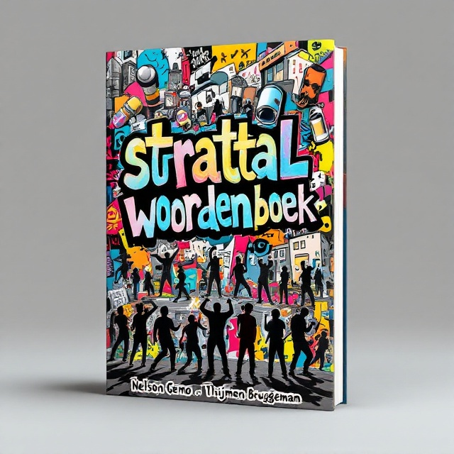 A vibrant and colorful cover featuring a graffiti-style collage of various street elements, such as spray paint cans, skateboard, urban buildings, and dynamic street art patterns. The central focus is the book title in large, bold lettering at a diagonal angle, giving it a dynamic and youthful appearance. Below the title, image silhouettes of diverse individuals engaged in street culture activities like dancing and rapping, set against a lively urban scene backdrop.