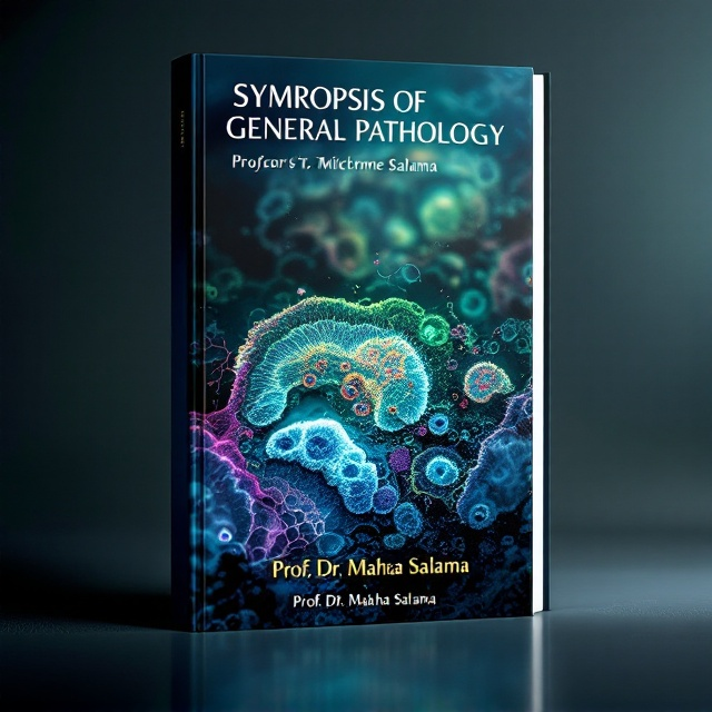 An intricate display of microscopic images, depicting various cells and their pathological states. The centerpiece is a vivid representation of Masson's Trichrome Stain, capturing the complexity and beauty of cellular structures. These images are set against a gradient background transitioning from deep blue to emerald green, creating a cool and scientific ambiance.