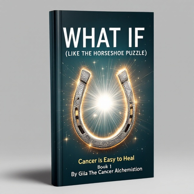 The cover features a dark teal background that exudes a sense of mystery and depth. A central, radiant image depicts a metal horseshoe puzzle effortlessly opening, surrounded by a soft, luminescent aura suggesting transformation. Light rays subtly extend from the open horseshoe, merging with a cosmic pattern that hints at universal energy and healing.