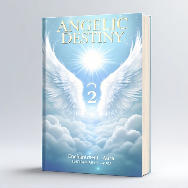 The cover features a celestial landscape, with a pair of ethereal angel wings extending majestically from the sides of the cover toward the center. Between the wings, two radiant small white suns hover in the sky, creating a halo effect. The backdrop is a serene gradient of whites and very light blues, suggesting a heavenly ambiance. The number 2 is subtly incorporated into the design, shaping the path underneath the suns as if carved in clouds.