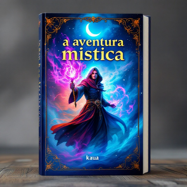 The cover features a dynamic illustration of a powerful mage holding a glowing staff, standing amidst a swirling mist of vibrant colors suggesting magical energy. The mage's robes flow dramatically in an unseen wind, adding a sense of motion. A crescent moon, partly obscured by clouds, hangs high in the background, casting an ethereal light that enhances the mystical ambiance. The entire scene is encased within a frame of ornate, Celtic-inspired borders.