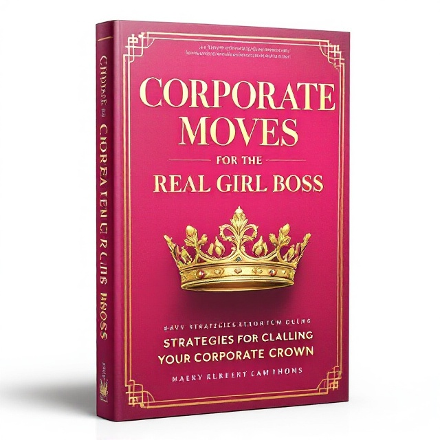 The cover features a powerful and elegant image of a golden crown prominently displayed at the center, set against a dark pink background that exudes a sense of strength and sophistication. Gold and black accents embellish the edges, adding a touch of luxury and contrast. The composition is bold, with a lighthearted twist suggested by a subtle playfulness in the crown's design.