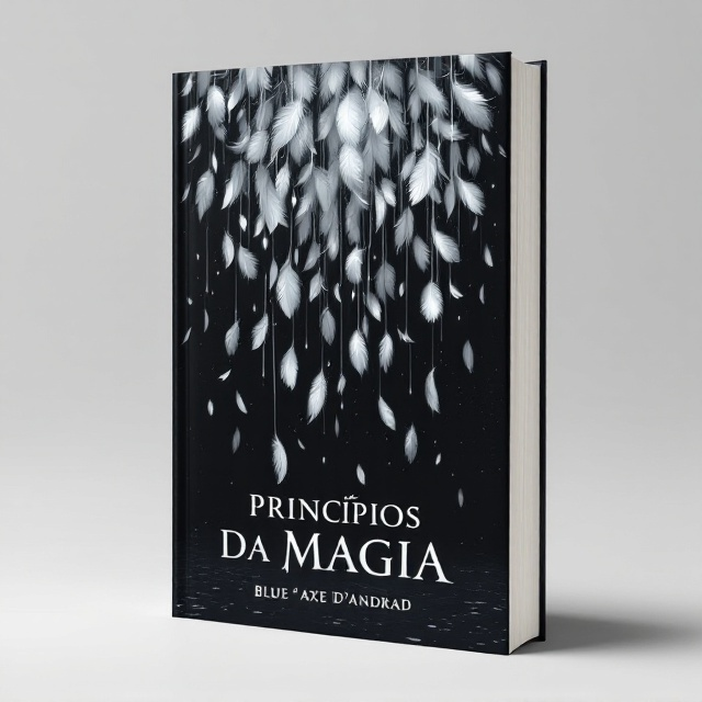 The cover features a dark, almost black ground that subtly transitions into the night sky. A surreal shower of white, lifelike feathers cascades from the top, giving the illusion of a magical rain falling onto the dark ground. The feathers appear ethereal and almost luminescent against the black backdrop, creating a sense of wonder and eeriness.