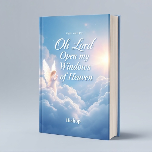 The cover features a serene and ethereal landscape with a softly glowing, partially open window in the sky. Light streams through this celestial window, partially illuminating the tranquil clouds. An angel with gentle wings, softly glowing, is positioned to the side, in a position of supplication or prayer, suggesting divine intervention or heavenly blessings. The color palette is primarily shades of blue and white, evoking peace and spirituality.