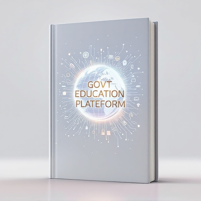 A futuristic, minimalist design showcasing a white background with a translucent holographic globe at the center, signifying a digital and interconnected world. Overlaying the globe are subtle, transparent icons representing education and technology, such as books, computer chips, and social networks, arranged circularly. Abstract circuits radiate outward from the globe, merging into faint social connection diagrams like a neural network.