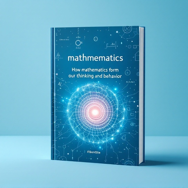 A turquoise blue background featuring a mix of mathematical images like geometric shapes, fractals, equations, and interconnected neural patterns forming a web-like structure. A glowing spiral Fibonacci pattern is central on the cover, radiating outward subtly to symbolize the connection between mathematics and human cognition.